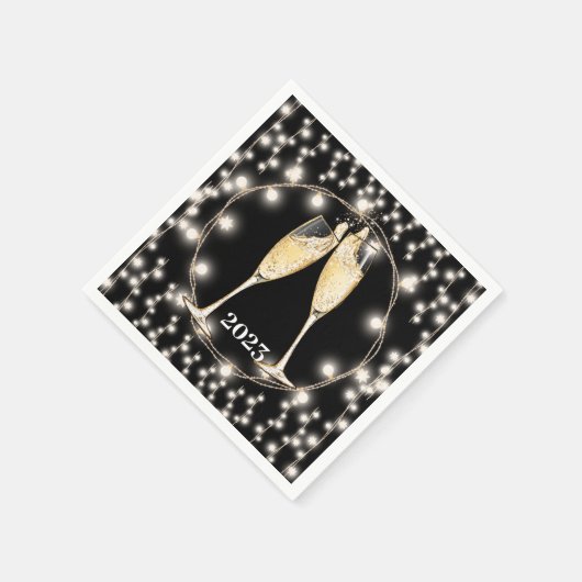 Champagne Toast String Lights Classic Serviette (Ecke)