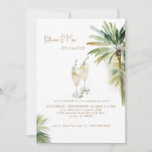 Champagne Toast Tropical Engagement Party  Einladung (Vorderseite)
