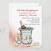 Champagne-Toast-Verlobungs-Party Einladung (Vorne/Hinten)
