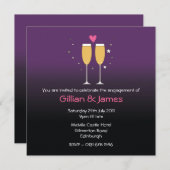 Champagne-Toast-Verlobungs-Party Einladung (Vorne/Hinten)