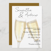 Champagne Toast Wedding Einladung (Vorne/Hinten)