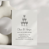 Champagne Tower Doodle Custom Name Wedding Einladung