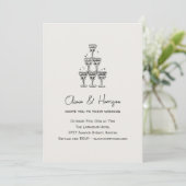 Champagne Tower Doodle Custom Name Wedding Einladung (Stehend Vorderseite)