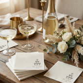 Champagne Tower Doodle Custom Name Wedding Serviette