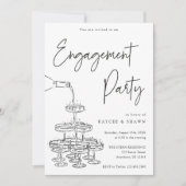 Champagne Tower Engagement Party Einladung (Vorderseite)