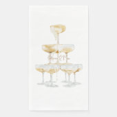 Champagne Tower Individuellen Namens Wedding Paper Serviette (Vorderseite)