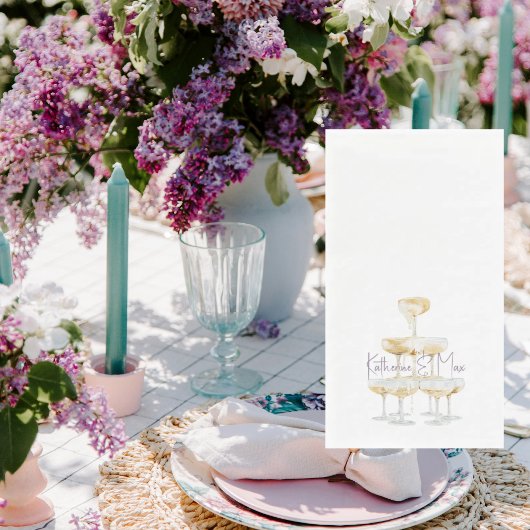 Champagne Tower Lavender Wedding  Serviette