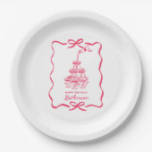 Champagne Tower White Hand Drawn Birthday Party Pappteller (Vorderseite)