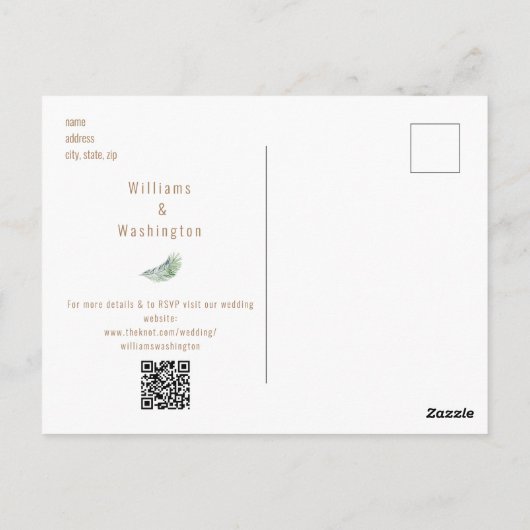 Champagne Tropische Hochzeit Speichern Sie das Dat Postkarte (Rückseite)