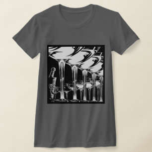 Champagne-Turm Art Deco Grafik T-Shirt