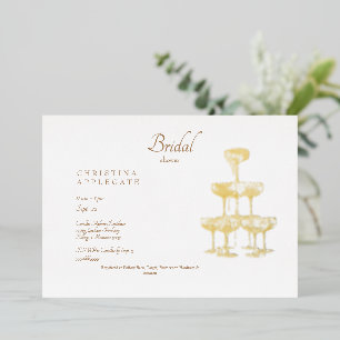 Champagne-Turm Gold Text Brautparty Gold Folieneinladung