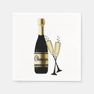Champagne und Flöten Serviette