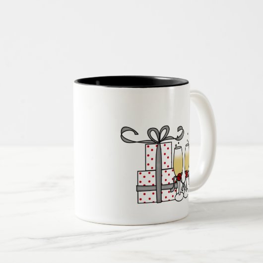 Champagne und Geschenk-Tasse Zweifarbige Tasse (VorderseiteRechts)
