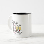 Champagne und Geschenk-Tasse Zweifarbige Tasse (Vorderseite Links)