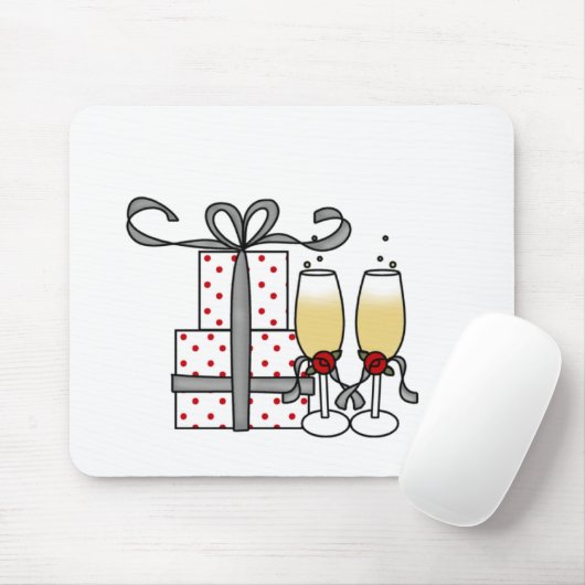 Champagne und Geschenke Mousepad (Mit Mouse)
