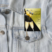 Champagne und Luftballons 40. Geburtstagsabzeichen Button (Insitu)