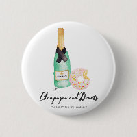 Champagne und Schaumgummiring-Aquarell-Knopf