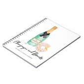 Champagne und Schaumgummiring-Aquarell-Notizbuch Notizblock (Linke Seite)
