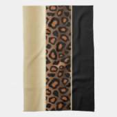 Champagne und schwarzer Leopard-Tierdruck Handtuch (Vertikal)