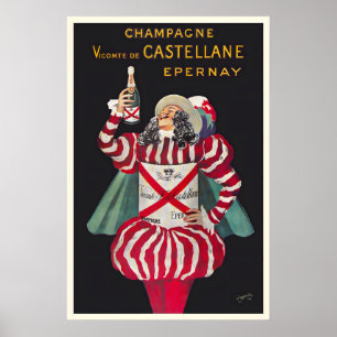 Champagne Vicomte de Castellane Vintage Essen&Trin Poster
