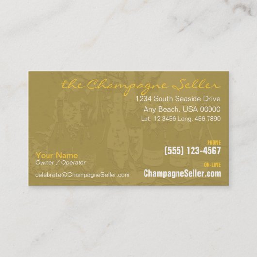 Champagne-Visitenkarte Visitenkarte (Vorderseite)