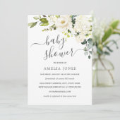 Champagne Watercolor Floral Baby Dusche Einladung (Stehend Vorderseite)