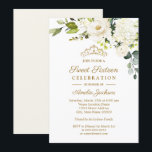 Champagne Watercolor Floral Sweet 16 Party Einladung<br><div class="desc">Champagner Wasserfarbe Blumenwein 16 Party Moderner Blumenladen Quinceanera Einladungen im Kleinen Bayleigh Store!</div>