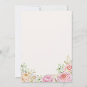 Champagne Watercolor Floral Wedding Style Einladung (Rückseite)