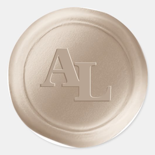 Champagne Wax Siegel Monogram Wedding Stickers (Vorderseite)