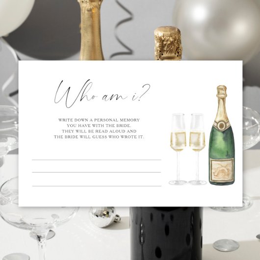 Champagne - Wer bin ich Brautparty Briefpapier