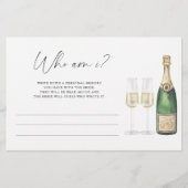 Champagne - Wer bin ich Brautparty Briefpapier (Vorderseite)