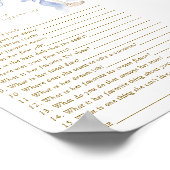 Champagne What Did the Groom Say Game Digital Poster (Ecke)