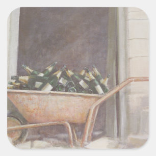 Champagne Wheelbarrow 1985 Quadratischer Aufkleber