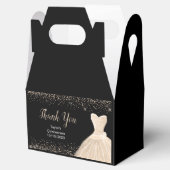 Champagne White Dress Faux Glitter Quinceanera Geschenkschachtel (Geöffnet)