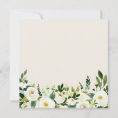Champagne White Greenery Blumenplatz Hochzeit Einladung (Rückseite)