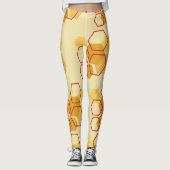 Champagne White Honeycomb Muster Leggings (Vorderseite)