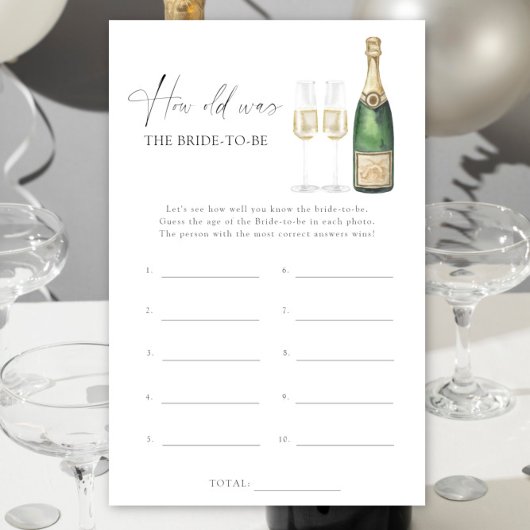 Champagne - Wie alt war die Braut, um Spiel zu wer