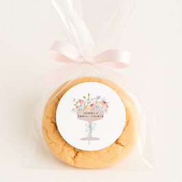 Champagne Wildblume Brautparty Runder Aufkleber