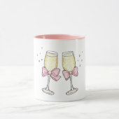 Champagne with Bows Cheers Tasse (Zentrum)