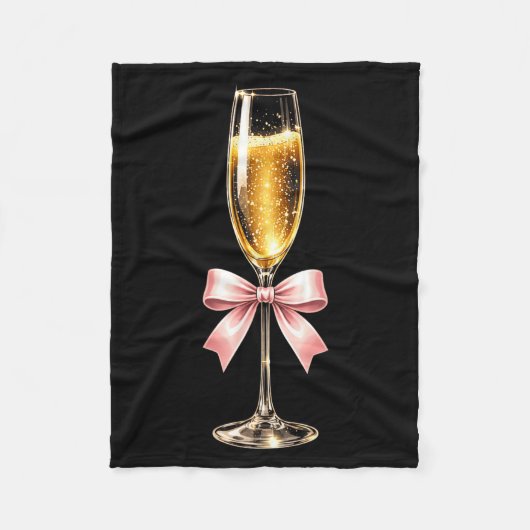 Champagne With Nk Bow For Women Luxurious New Year Fleecedecke (Vorderseite)