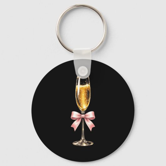 Champagne With Nk Bow For Women Luxurious New Year Schlüsselanhänger (Vorderseite)