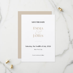 Champagne Zweifarbiges Et-Zeichen Hochzeit Termin Save The Date