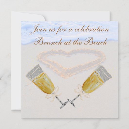 Champagnebrunch-Feier-Party Einladung (Rückseite)