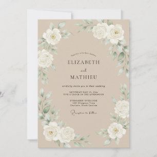 Champagner Antique-Rosé-Hochzeit Einladung
