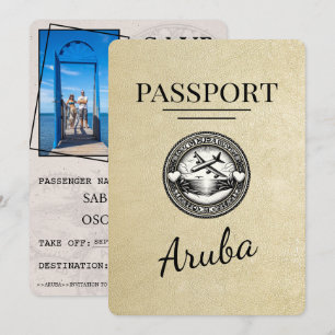 Champagner Aruba Reisepass Save The Date