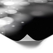 Champagner auf Black & White Bokeh Party Poster (Ecke)