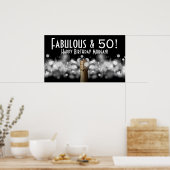 Champagner auf Black & White Bokeh Party Poster (Küche)