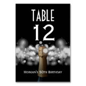 Champagner auf Black & White Bokeh Tischnummer (Rückseite)