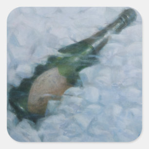 Champagner auf Eis 2012 Quadratischer Aufkleber