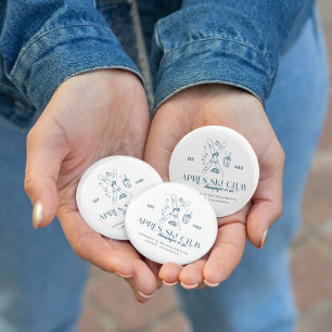 Champagner auf Eis   Après Ski Winter Bachelorette Button